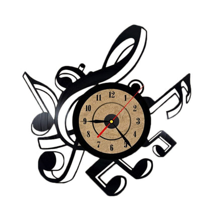 Schallplattenuhr mit Notenschlüssel als musikalisches Geschenk