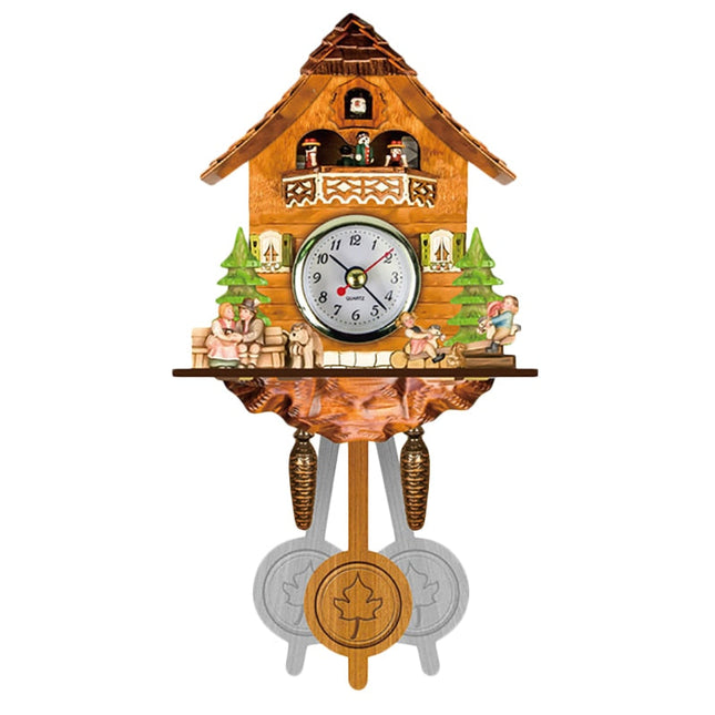 Klassische Kuckucksuhr aus Holz bemalt