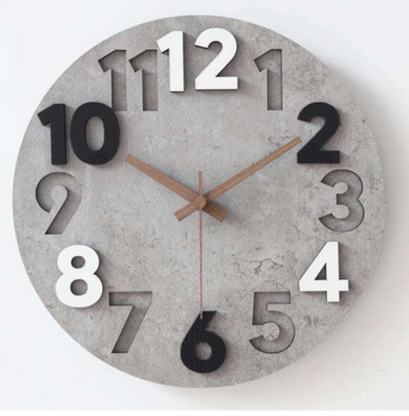 Moderne Küchenuhr in Betonoptik 3D