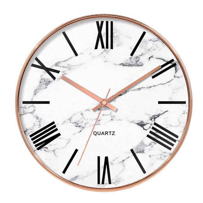 Moderne Wanduhr Marmor-Optik mit Quarzuhrwerk