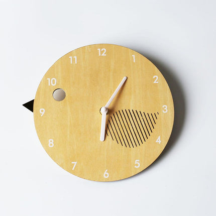 Kinder Wanduhr Küken Design aus Holz