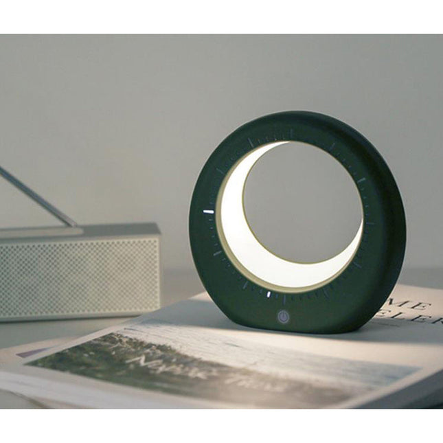 Futuristische Tischuhr mit Mond-Nachtlicht