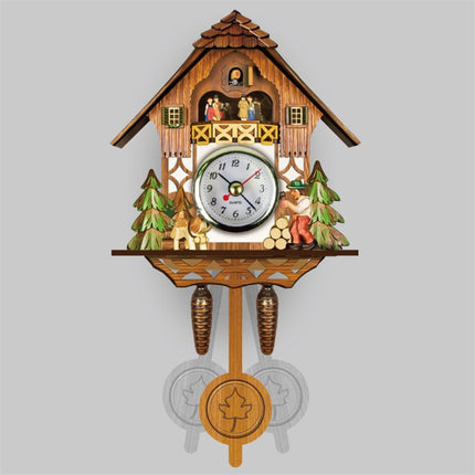 Traditionelle Kuckucksuhr aus Holz für Wand