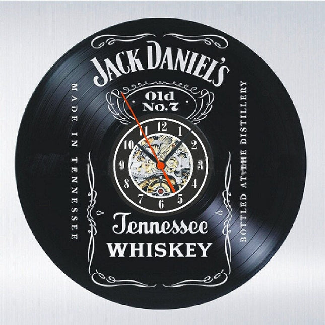 Jack Daniel's Logo Schallplattenuhr Vinyl