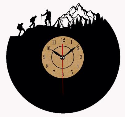 Klettern Schallplattenuhr für Bergsteiger als Geschenk