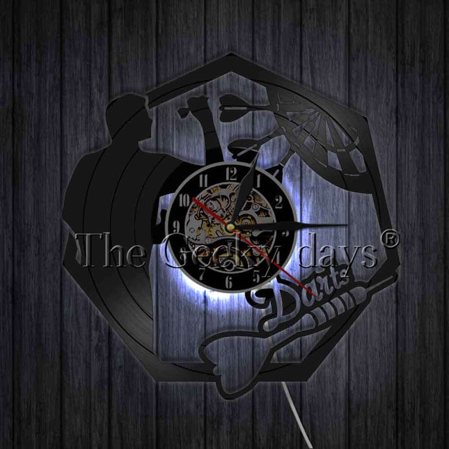 Darts Schallplattenuhr als coole Deko für Bar