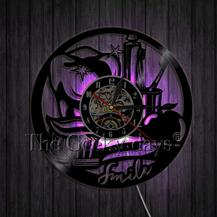 Zahnarzt Schallplattenuhr als Deko für Praxis