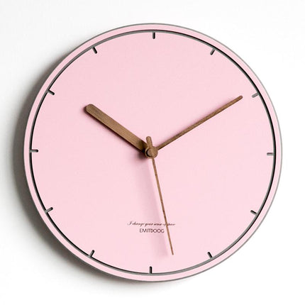 Moderne Design Wanduhr in Pastellrosa