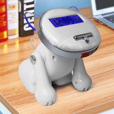Digitalwecker im lustigen Roboter-Hund Design