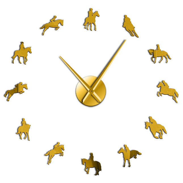 Große DIY Wanduhr Pferde zum Aufkleben