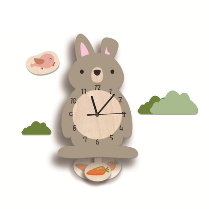 Kinder Wanduhr in Flamingo-Form