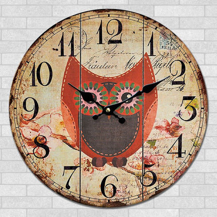 Runde Wanduhr für Kinder mit Eulenmotiv