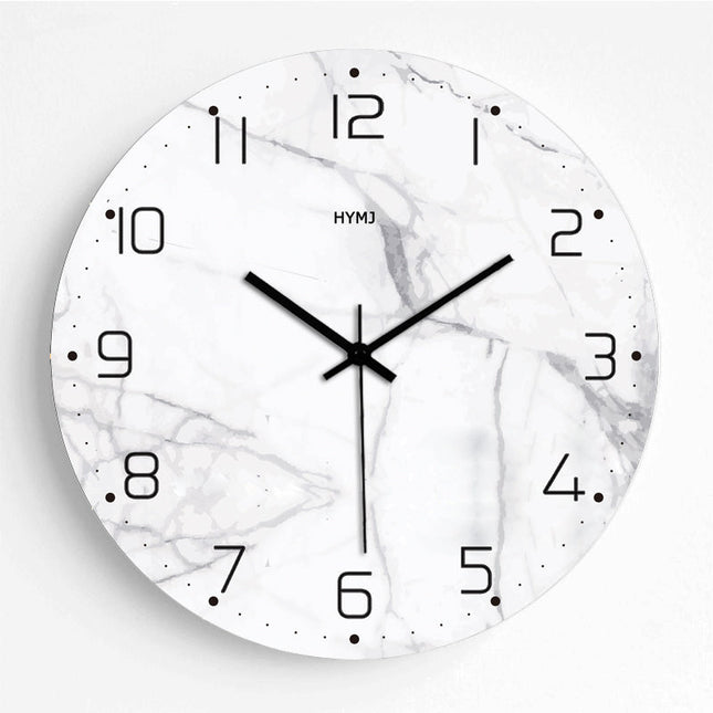 Runde Wanduhr Marmor und Glitzer