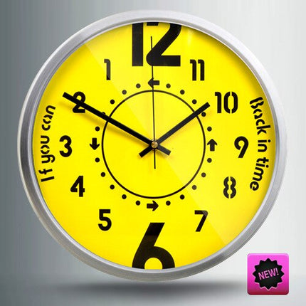 Rückwärts laufende Design-Wanduhr modern