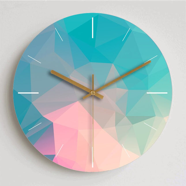 Runde Wanduhr Marmor und Glitzer
