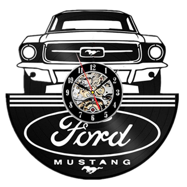 Mustang Auto Schallplattenuhr für Autofans Geschenk