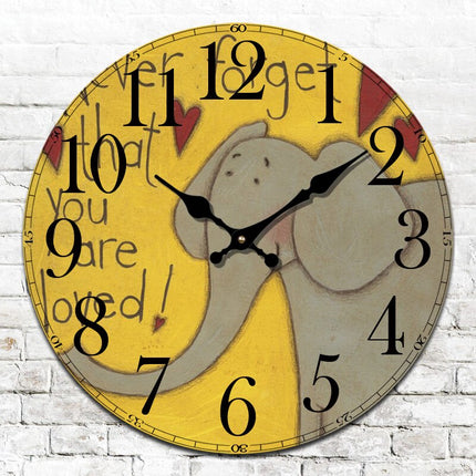 Runde Wanduhr für Kinder mit Eulenmotiv