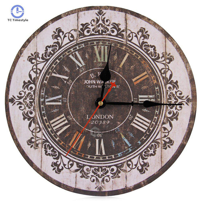 Vintage Wanduhr Holz im Antik-Look
