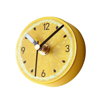 Kleine Vintage Küchenuhr mit Zitronen-Motiv