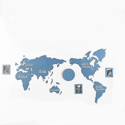 Weltkarte Wanduhr als Wandtattoo Aufkleber