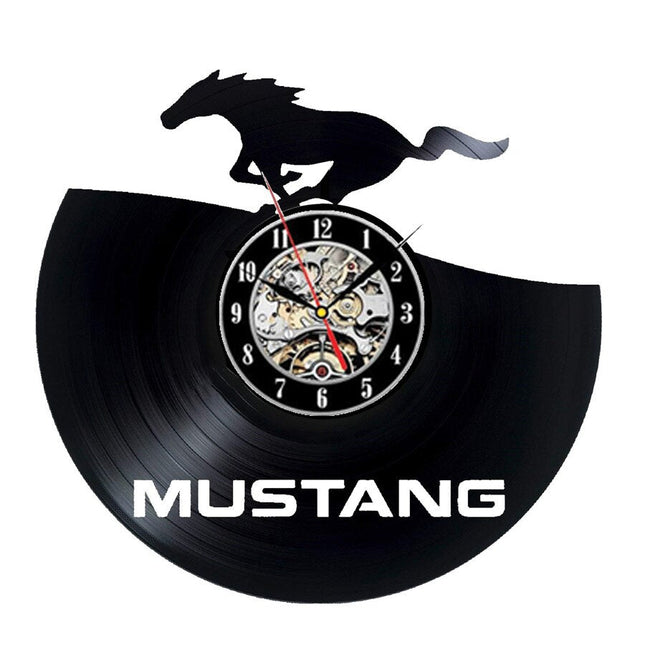 Mustang Auto Schallplattenuhr für Autofans Geschenk