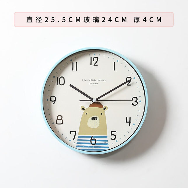 Süße Kinder Wanduhr mit Hasenmotiv