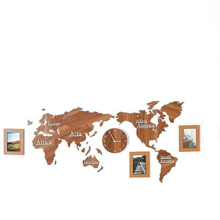 Weltkarte Wanduhr als Wandtattoo Aufkleber