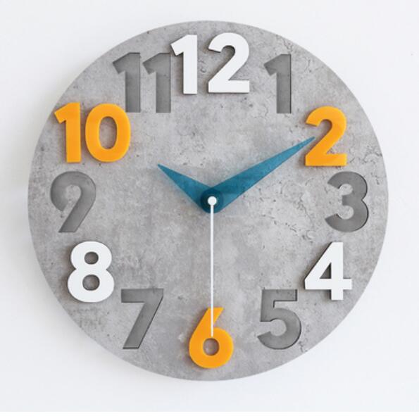 Moderne Küchenuhr in Betonoptik 3D