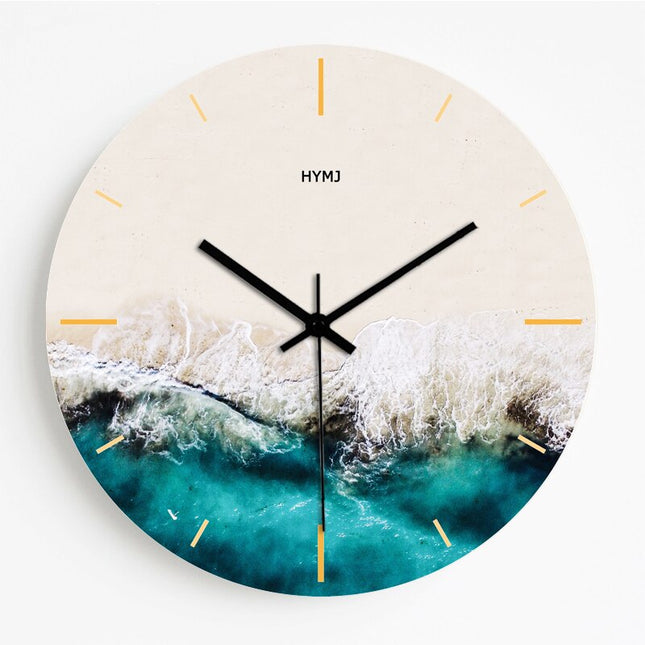 Runde Wanduhr Marmor und Glitzer