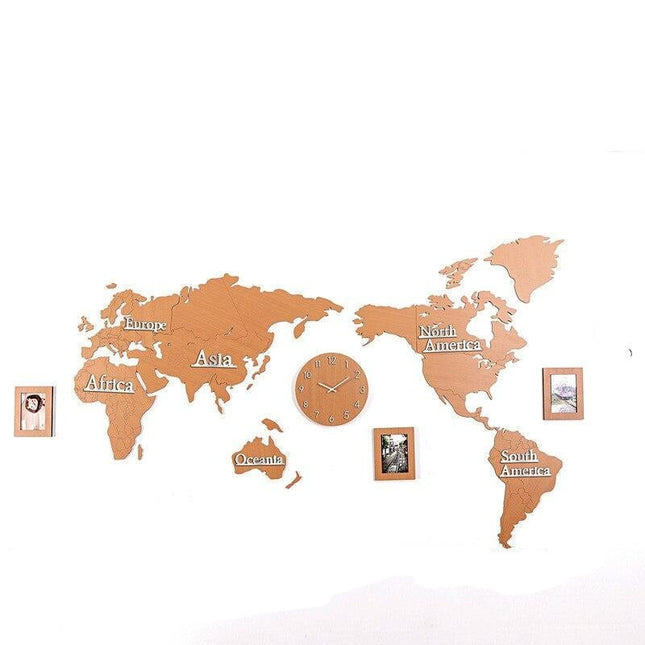 Weltkarte Wanduhr als Wandtattoo Aufkleber