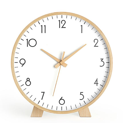 Minimalistische Tischuhr aus hellem Holz