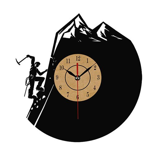 Klettern Schallplattenuhr für Bergsteiger als Geschenk