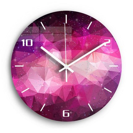Moderne Glas-Wanduhr mit Galaxie-Motiv