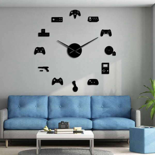 DIY Wandtattoo Uhr Retro Gaming