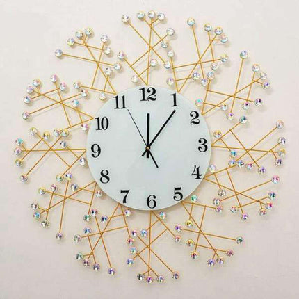 Große Designer Wanduhr mit Kristallen