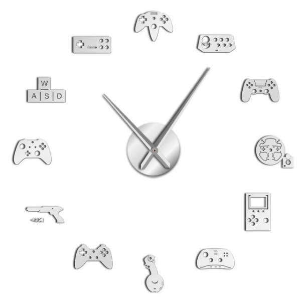 DIY Wandtattoo Uhr Retro Gaming