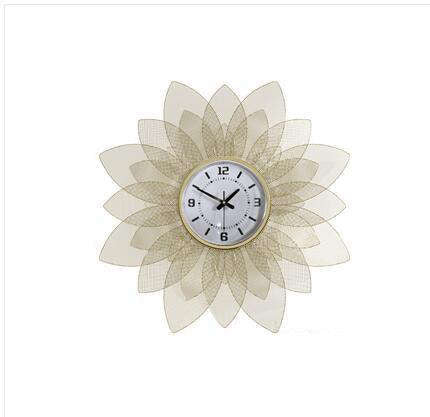 Moderne Designer Wanduhr Blume Transparent Gold