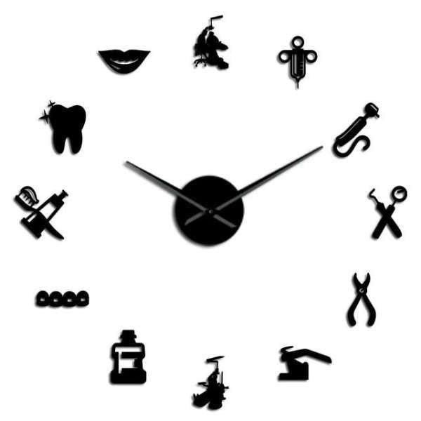 Wandtattoo Uhr für Zahnarztpraxis Deko