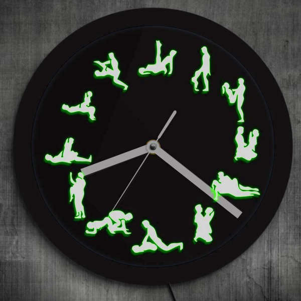 LED Wanduhr Kamasutra Leuchtend Modern