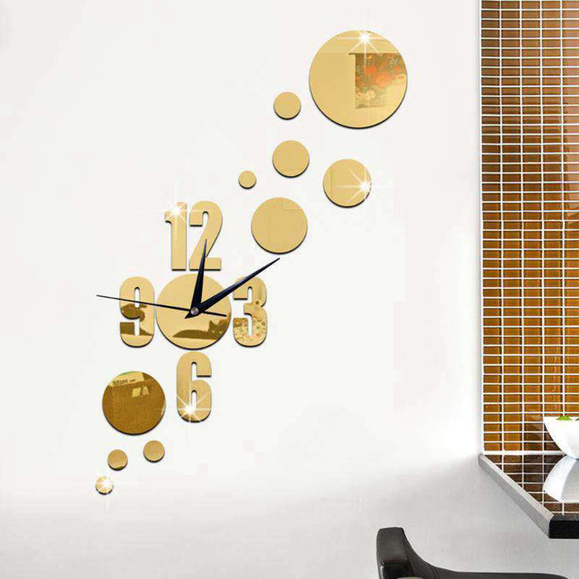 DIY 3D Wanduhr Aufkleber gold