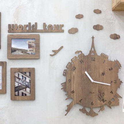 DIY Wanduhr Set Weltreise Design