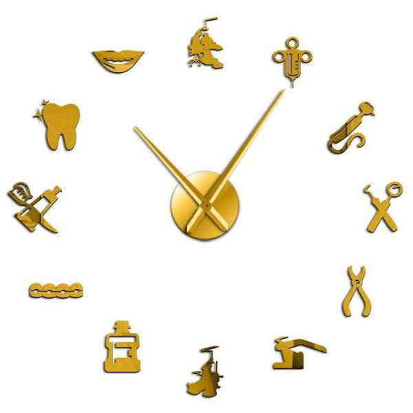 Wandtattoo Uhr für Zahnarztpraxis Deko