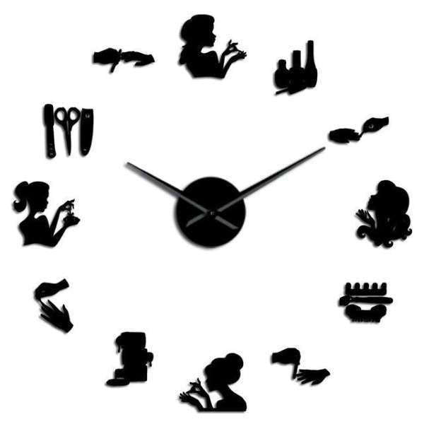 3D Wanduhr Aufkleber für Kosmetikstudio
