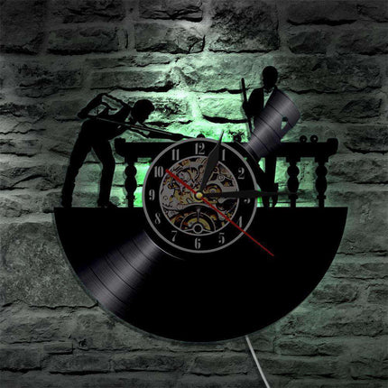 LED Wanduhr Schallplatte Billard Retro