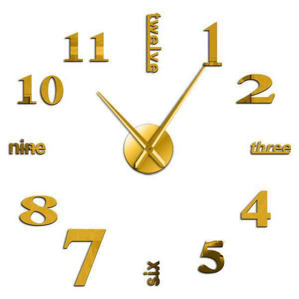 3D Wanduhr Aufkleber mit Zahlen