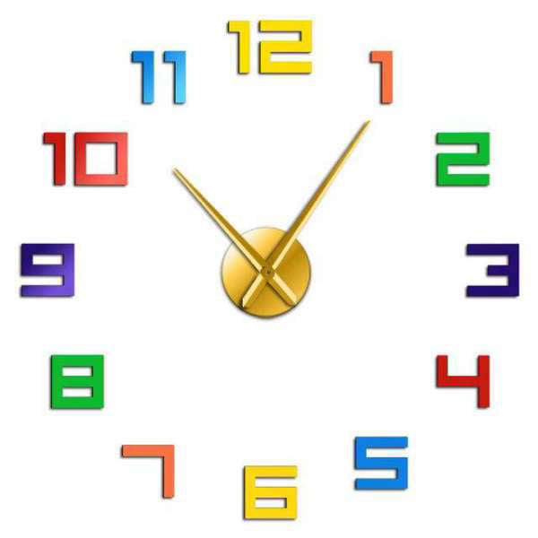 Bunte 3D Wanduhr Aufkleber DIY