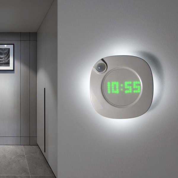 Digitale Uhr mit LED-Bewegungsmelder