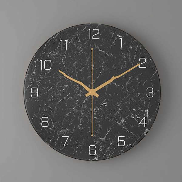 Design Wanduhr Marmoroptik mit Zeigern