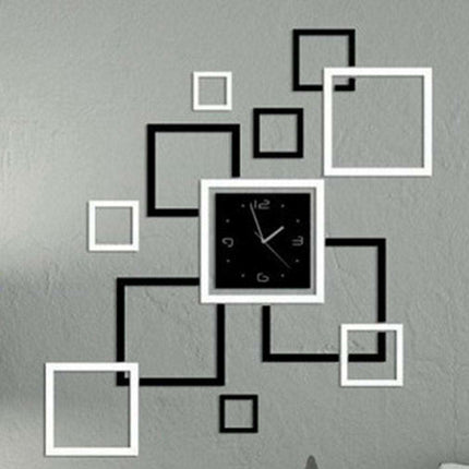 Große quadratische DIY Spiegel Wanduhr