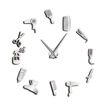 Wandtattoo Uhr für Friseursalon Barber Shop